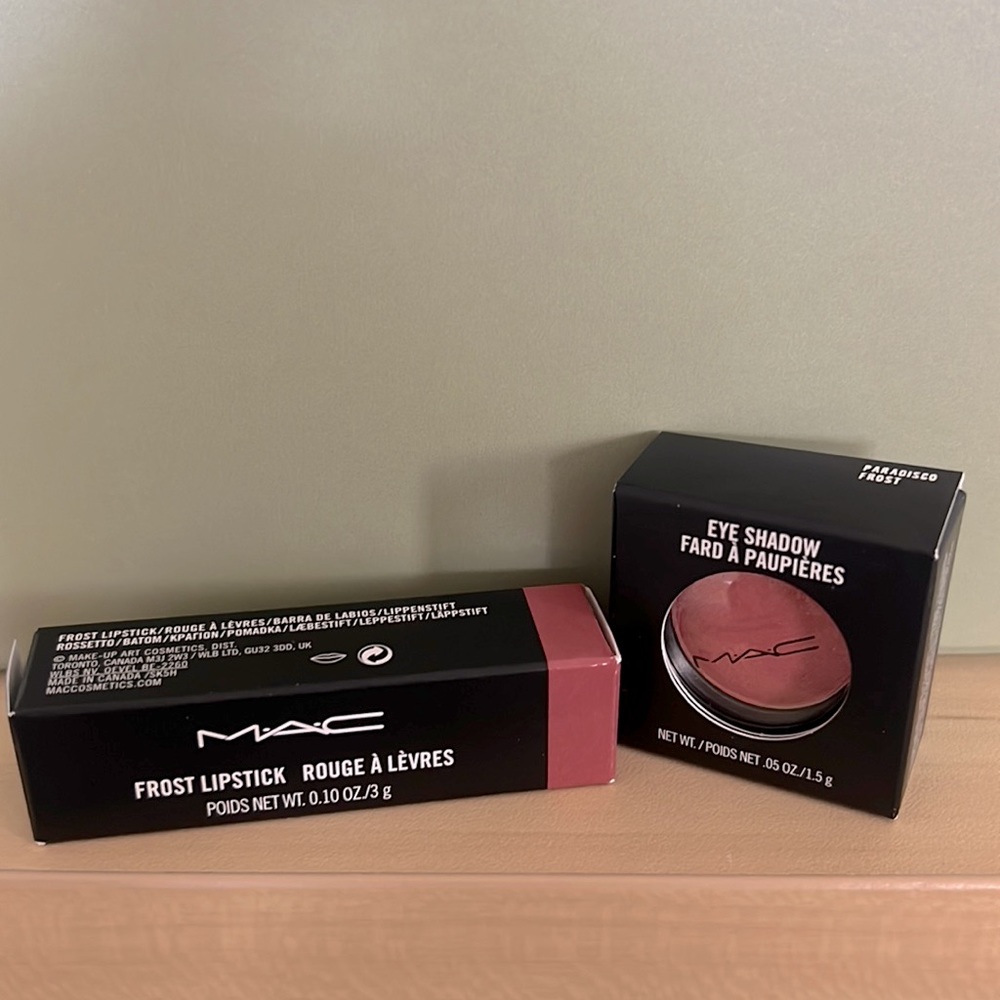 Mac lipstick angel & eye shadow paradisco forst